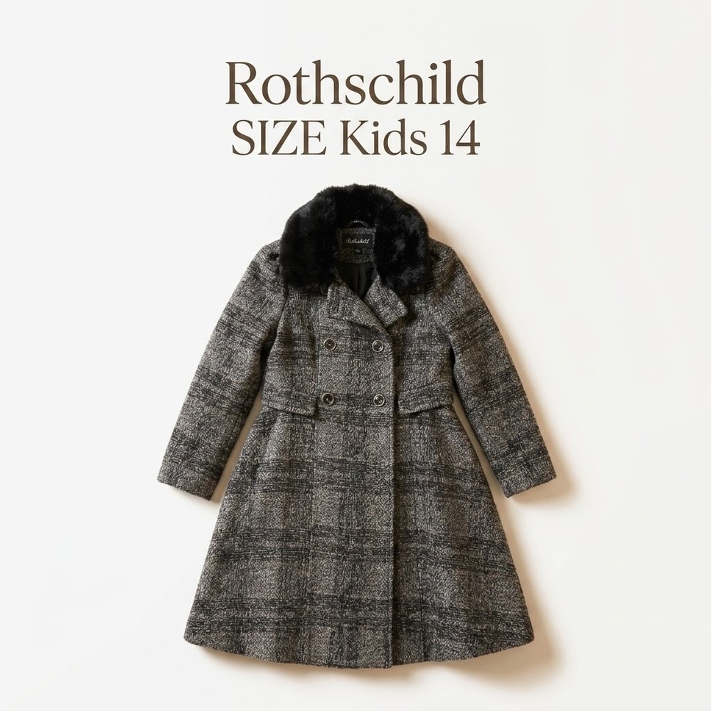 Rothschild Girls Tweed Fur Collar Coat 14